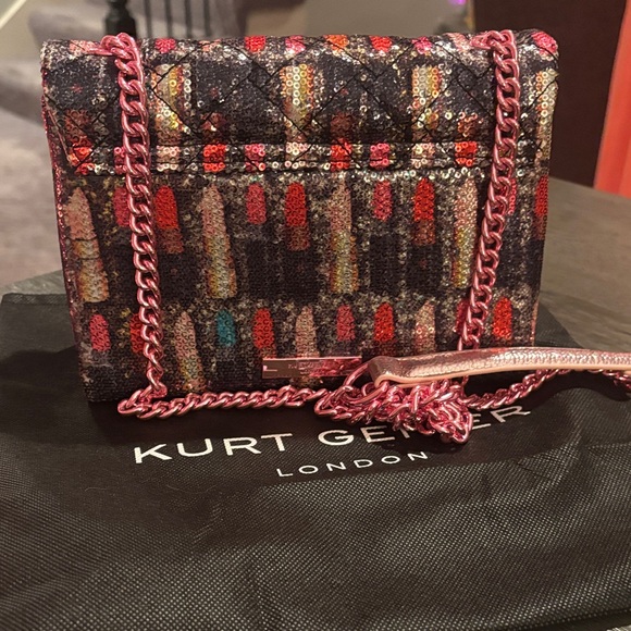 Kurt Geiger Kensington Medium Lipstick Print Sequin Crossbody - Picture 5 of 6
